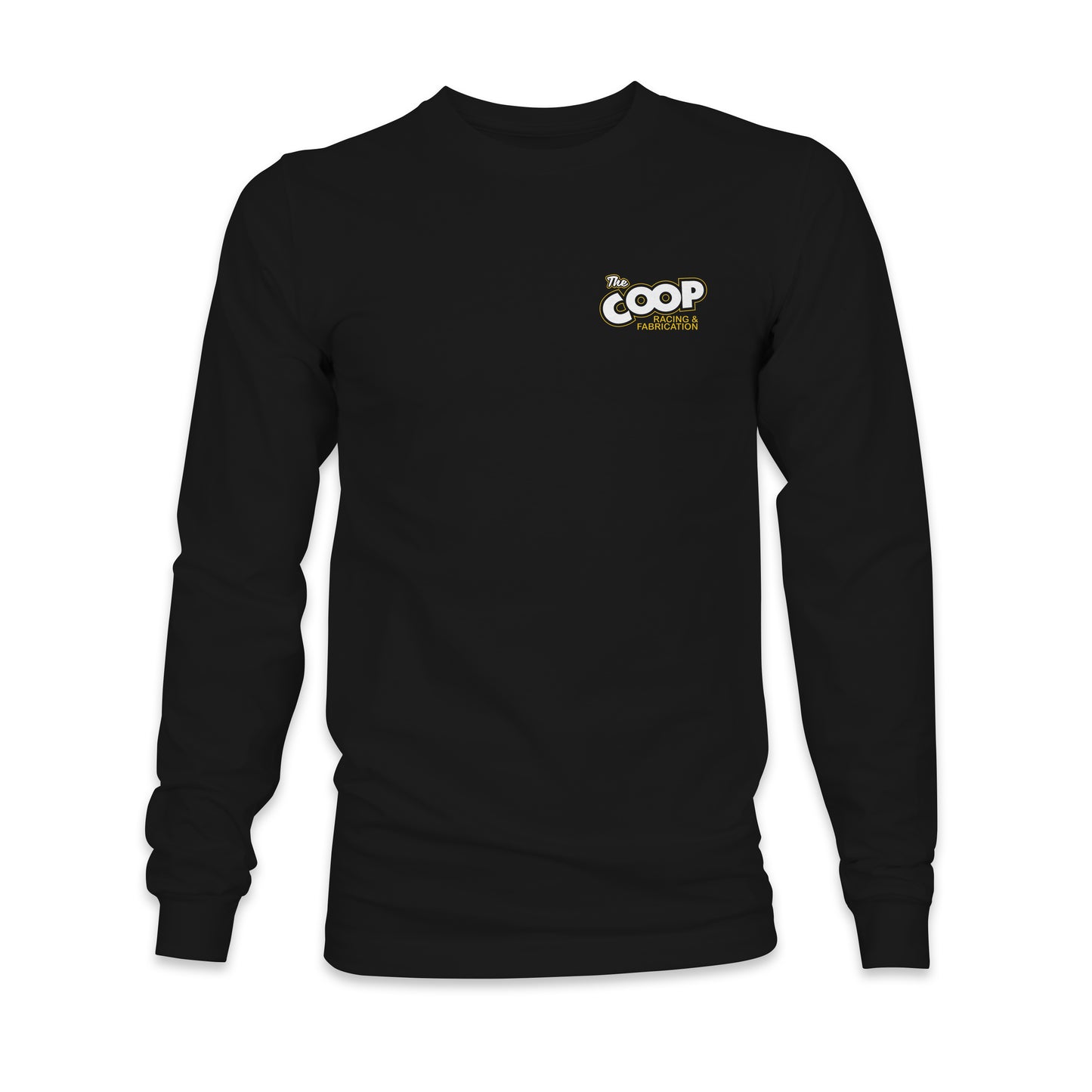 Men’s Long Sleeve Black Tee Strong Chicken on Wheels